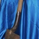Antique COAL MINER'S Shovel with D shaped Wooden Handle _Shovel STAMPED T_ coal mining