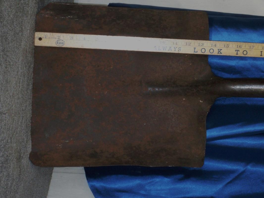 Antique COAL MINER'S Shovel with D shaped Wooden Handle _Shovel STAMPED T_ coal mining