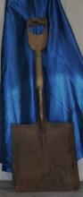 Antique COAL MINER'S Shovel with D shaped Wooden Handle _Shovel STAMPED T_ coal mining