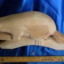 ORIGINAL Folk Art HAND CARVED in Wood_ Large BEAVER _Signed: J D MacLennan