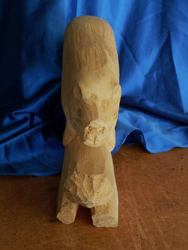 Antique Folk Art HAND CARVED & SIGNED_ 15 1/2 INCH Large_ Solid WOOD BEAVER _Signed: J D MacLennan