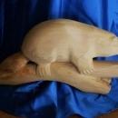 ORIGINAL Folk Art HAND CARVED in Wood_ Large BEAVER _Signed: J D MacLennan