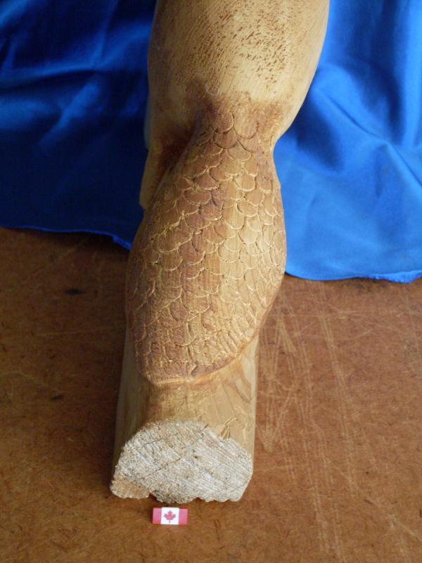 Antique Folk Art HAND CARVED & SIGNED_ 15 1/2 INCH Large_ Solid WOOD BEAVER _Signed: J D MacLennan