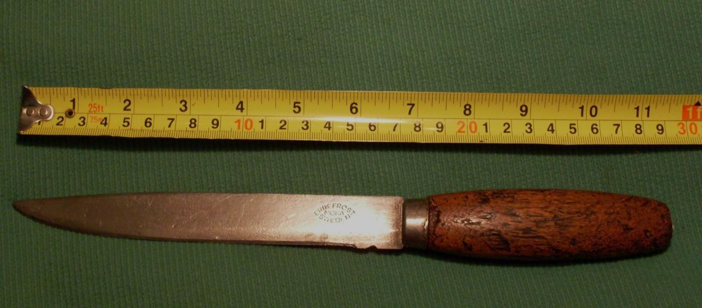 WW1 ERIK FROST Mora Sweden 11.5 Inch Long FIGHTING KNIFE Swedish SHARP ! Antique Steel