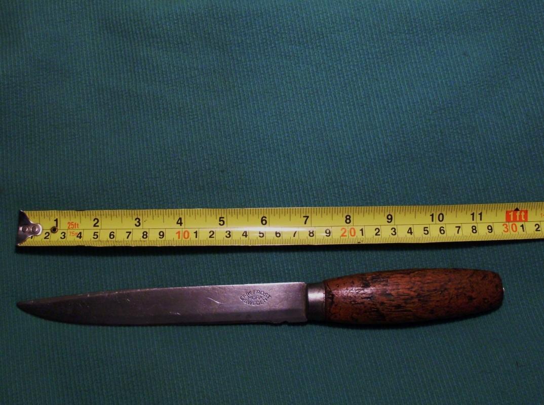 WW1 ERIK FROST Mora Sweden 11.5 Inch Long FIGHTING KNIFE Swedish SHARP ! Antique Steel