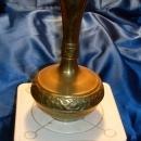 Mildly Ornate BEAUTIFUL SPUN CAST BRASS / BRONZE VASE _That Rings like a BELL when tapped. Heavy