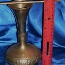 Mildly Ornate BEAUTIFUL SPUN CAST BRASS / BRONZE VASE _That Rings like a BELL when tapped. Heavy