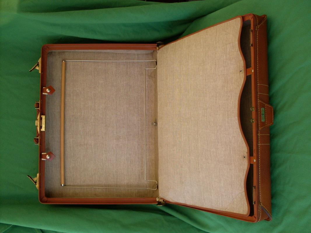 1950's-60's RED CAP ALL GENUINE LEATHER LUGGAGE Bag Suitcase