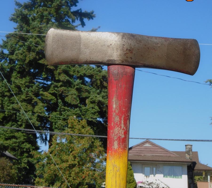 B.C. Historical Artifact c 1900 thought to be UnMarked WALTERS FIREMANS Double Bit FALLING AXE ax UnAltered as true tool collector prefer