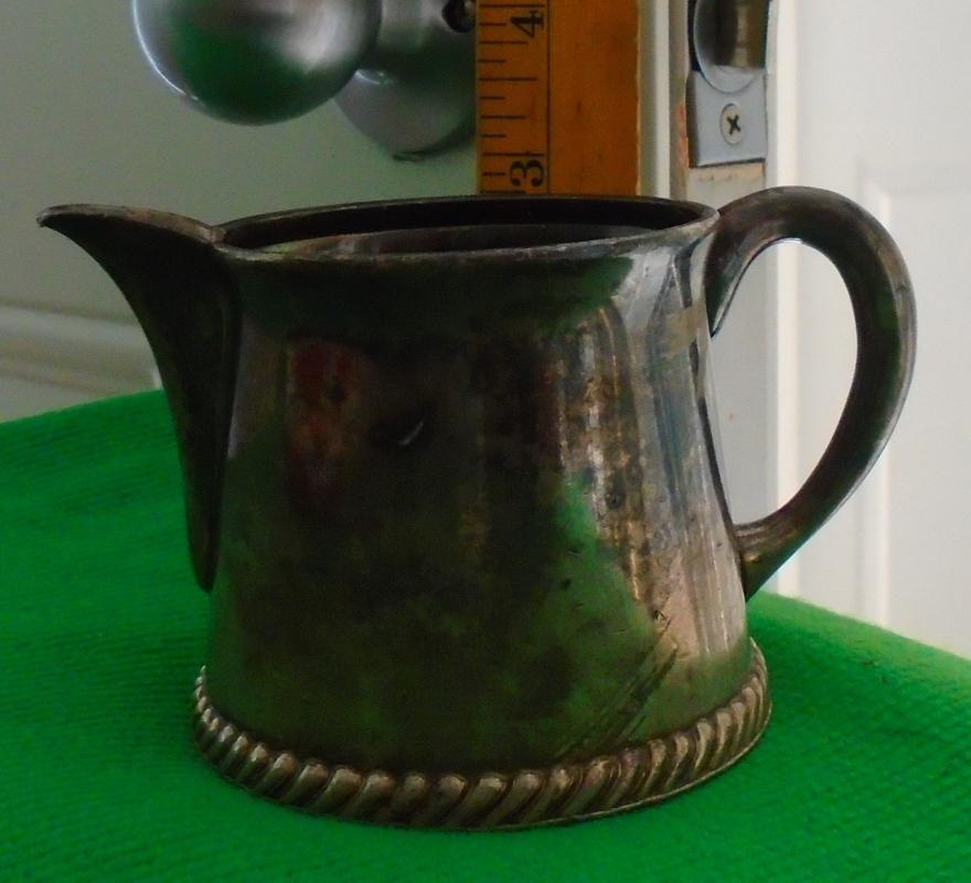 USA HISTORICAL ARTIFACT _ N.W.S.S. NORTH WESTERN STEAM SHIP Co. _ Silver Creamer _Circa 1894