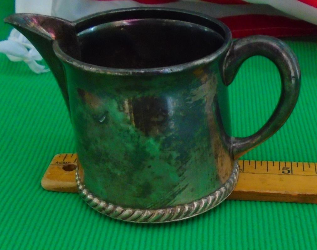 USA HISTORICAL ARTIFACT _ N.W.S.S. NORTH WESTERN STEAM SHIP Co. _ Silver Creamer _Circa 1894