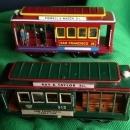 1950s PRESSED TIN metal FRICTION TOY CABLE CAR San Francisco #512 Japan AND vintage #28 Cable Car San Francisco
