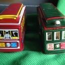 1950s PRESSED TIN metal FRICTION TOY CABLE CAR San Francisco #512 Japan AND vintage #28 Cable Car San Francisco