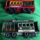 1950s PRESSED TIN metal FRICTION TOY CABLE CAR San Francisco #512 Japan AND vintage #28 Cable Car San Francisco