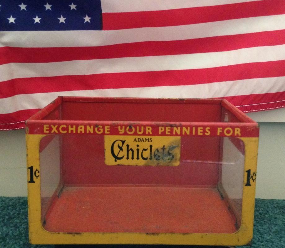 1920's CHICLETS GUM ADVERTISING Store Counter Display Case