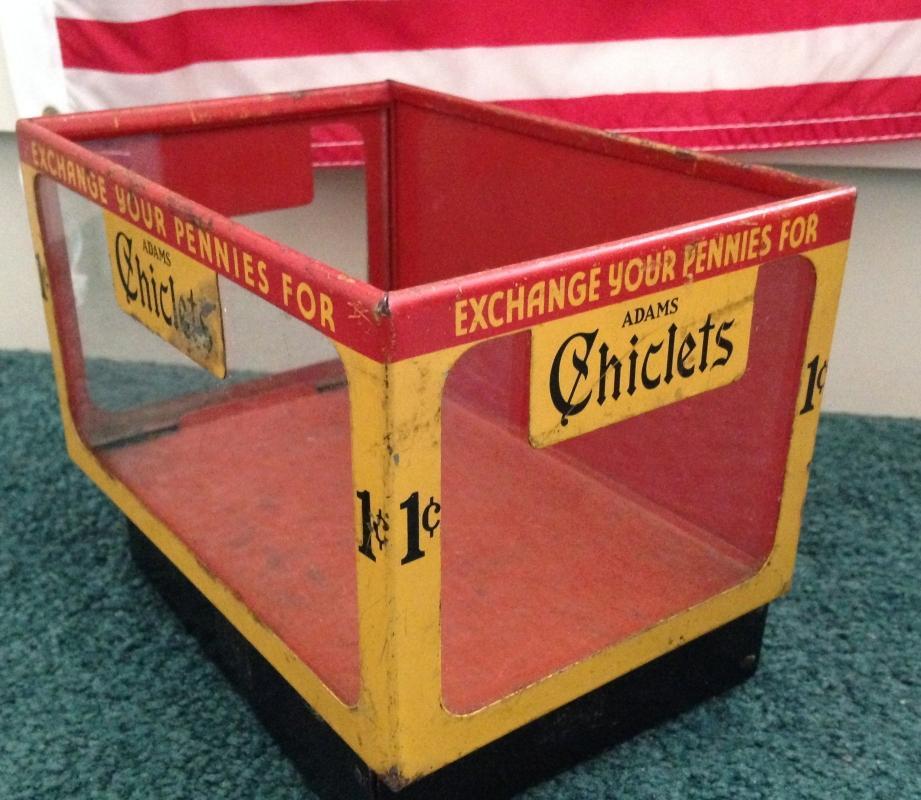 1920's CHICLETS GUM ADVERTISING Store Counter Display Case
