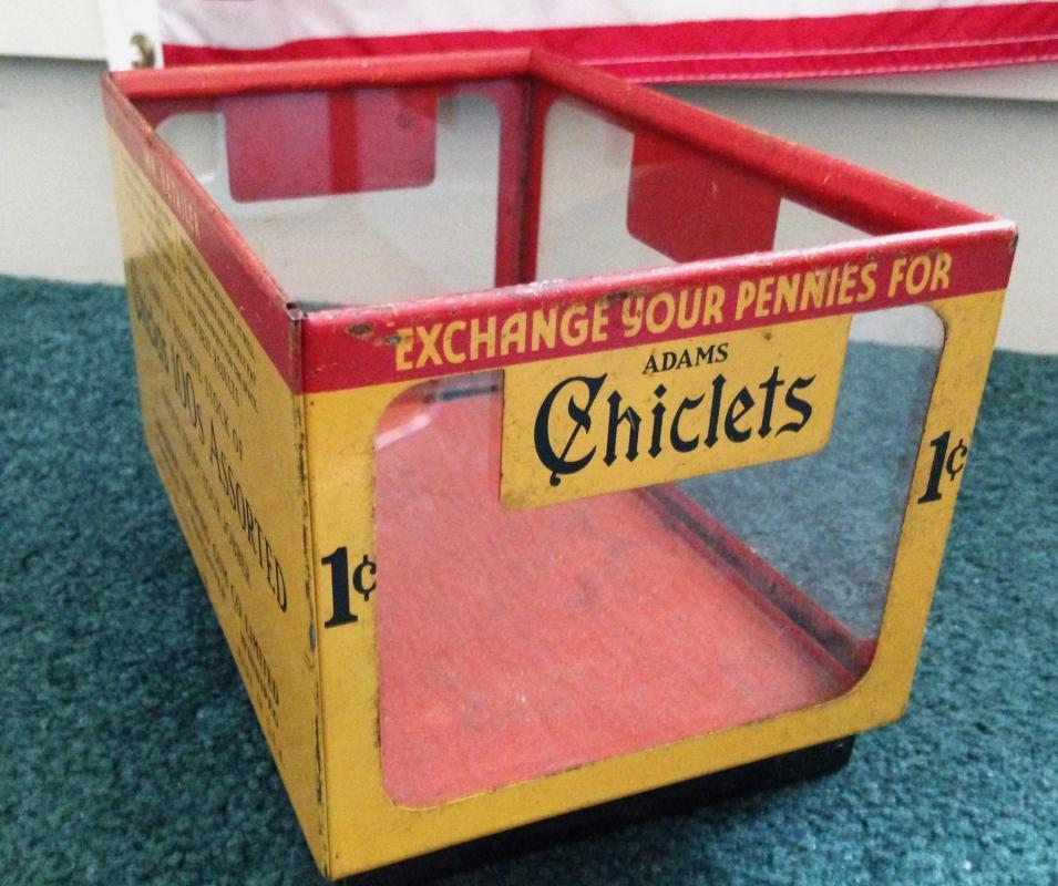 1920's CHICLETS GUM ADVERTISING Store Counter Display Case