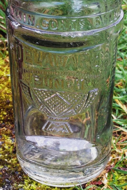 c 1924 DELAWARE PUNCH clear glass POP Bottle _ Embossed_ 6 Fld. Ozs_ SEATTLE,WASH_USA