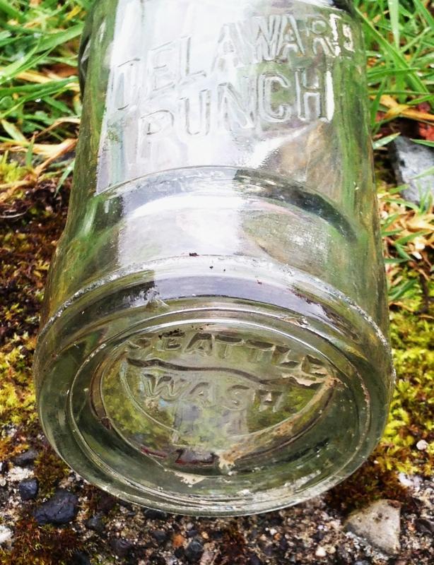 c 1924 DELAWARE PUNCH clear glass POP Bottle _ Embossed_ 6 Fld. Ozs_ SEATTLE,WASH_USA