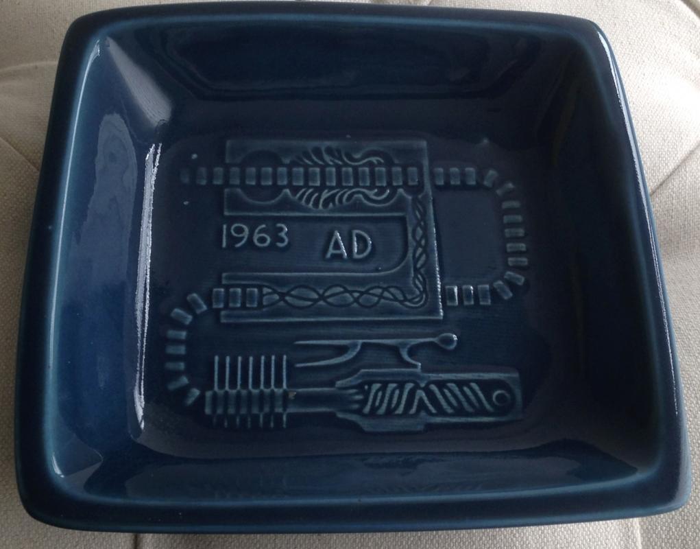 Plaque / Dish / Ashtray series _ HEAVY Quality _ Designed for Medicine Hat Brick + Tile Co. LTD _SIGNED: Luke Lindoe_EXPERT in INDUSTRIAL CERAMIC PRODUCTION _famed Canadian Painter, Sculptor, Potter _c1960's