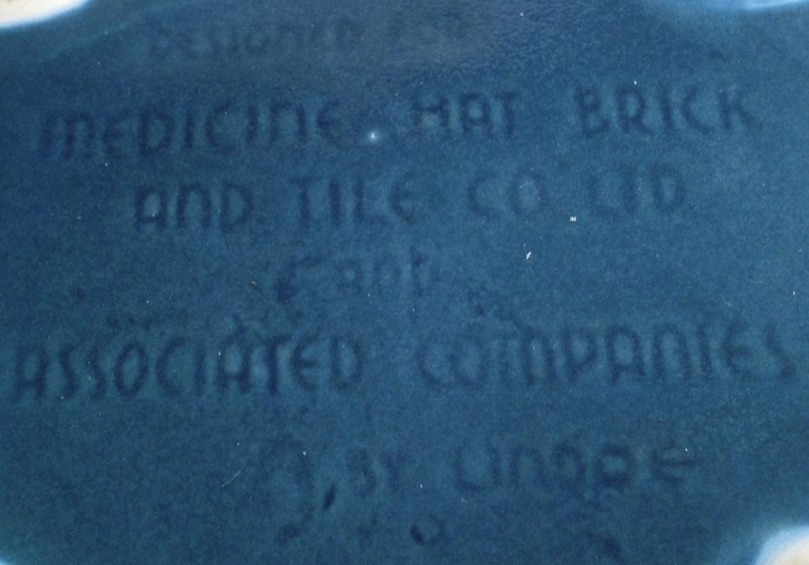 Plaque / Dish / Ashtray series _ HEAVY Quality _ Designed for Medicine Hat Brick + Tile Co. LTD _SIGNED: Luke Lindoe_EXPERT in INDUSTRIAL CERAMIC PRODUCTION _famed Canadian Painter, Sculptor, Potter _c1960's
