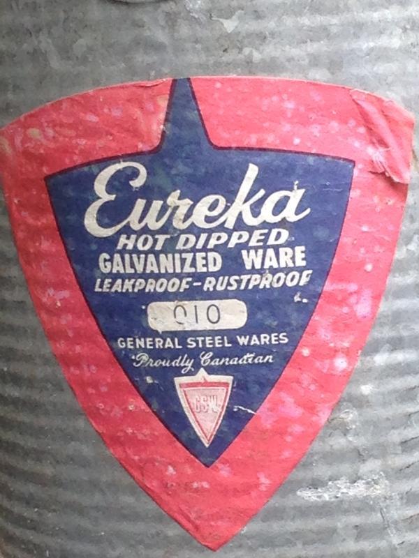 ITS THE PAPER ADVERTISING LABEL that is INTACT...Galvanized Water Can Collectible_ NO DAMAGE to Watering Can