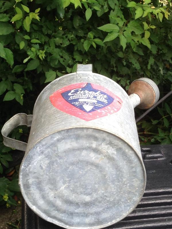 ITS THE PAPER ADVERTISING LABEL that is INTACT...Galvanized Water Can Collectible_ NO DAMAGE to Watering Can