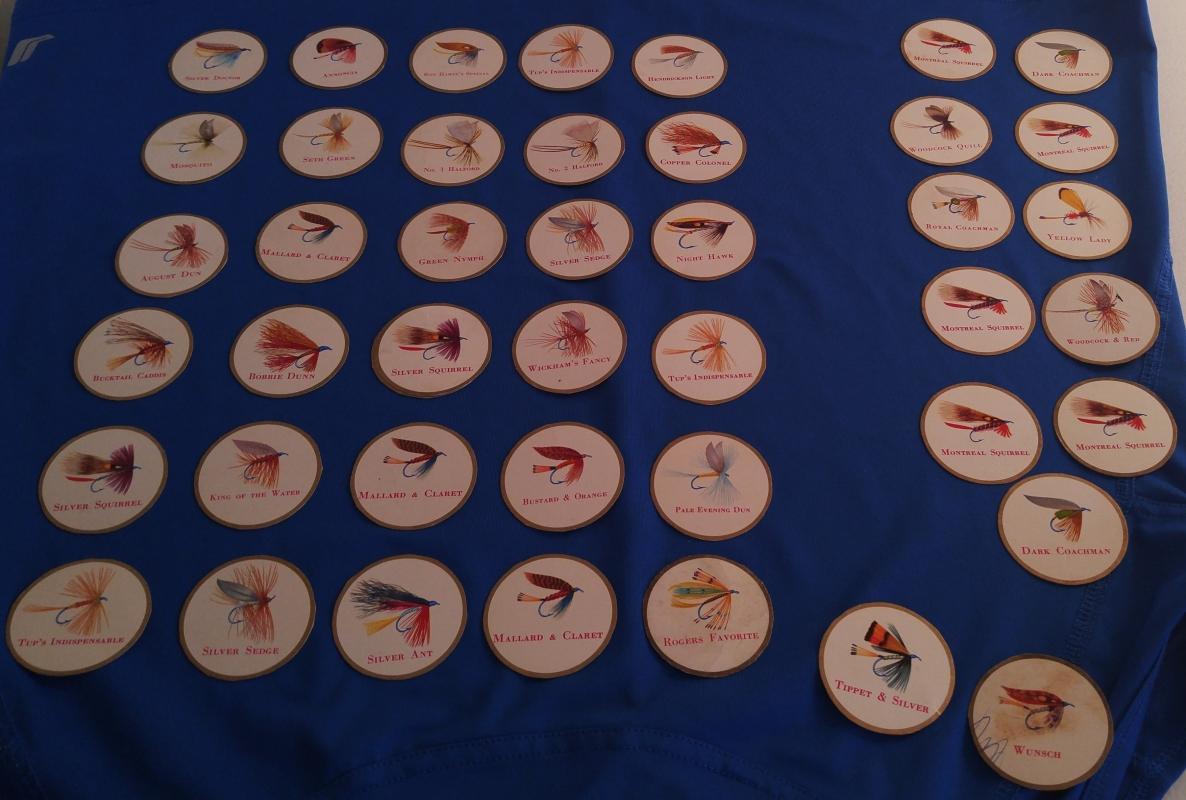 RARE FIND ! 1950's 60's _43 pcs LOT SPORTSMAN CIGARETTE flies Fly Fishing _off cig panels. Mount in your choice of Picture Frame. Great Fishing Decor