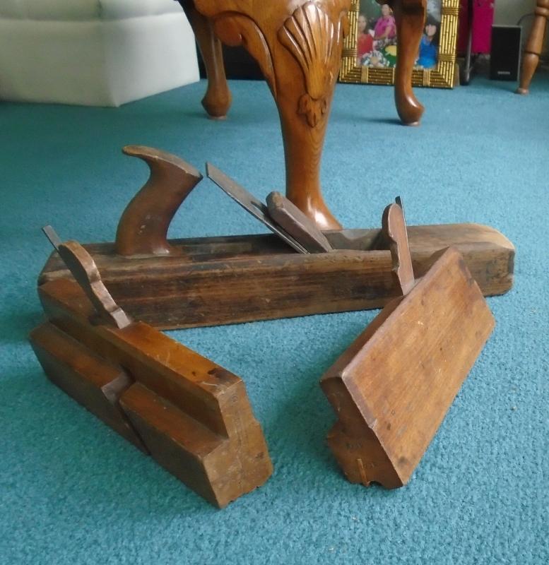 c1860s_RARE FIND #1 G.BERRY TOTTENHAM COURT Rd BLADE Hearnshaw Bros. SHEFFIELD #2 John Moseley & Sons #3 A. MATHIESON WOODEN BLOCK MOLDING PLANE