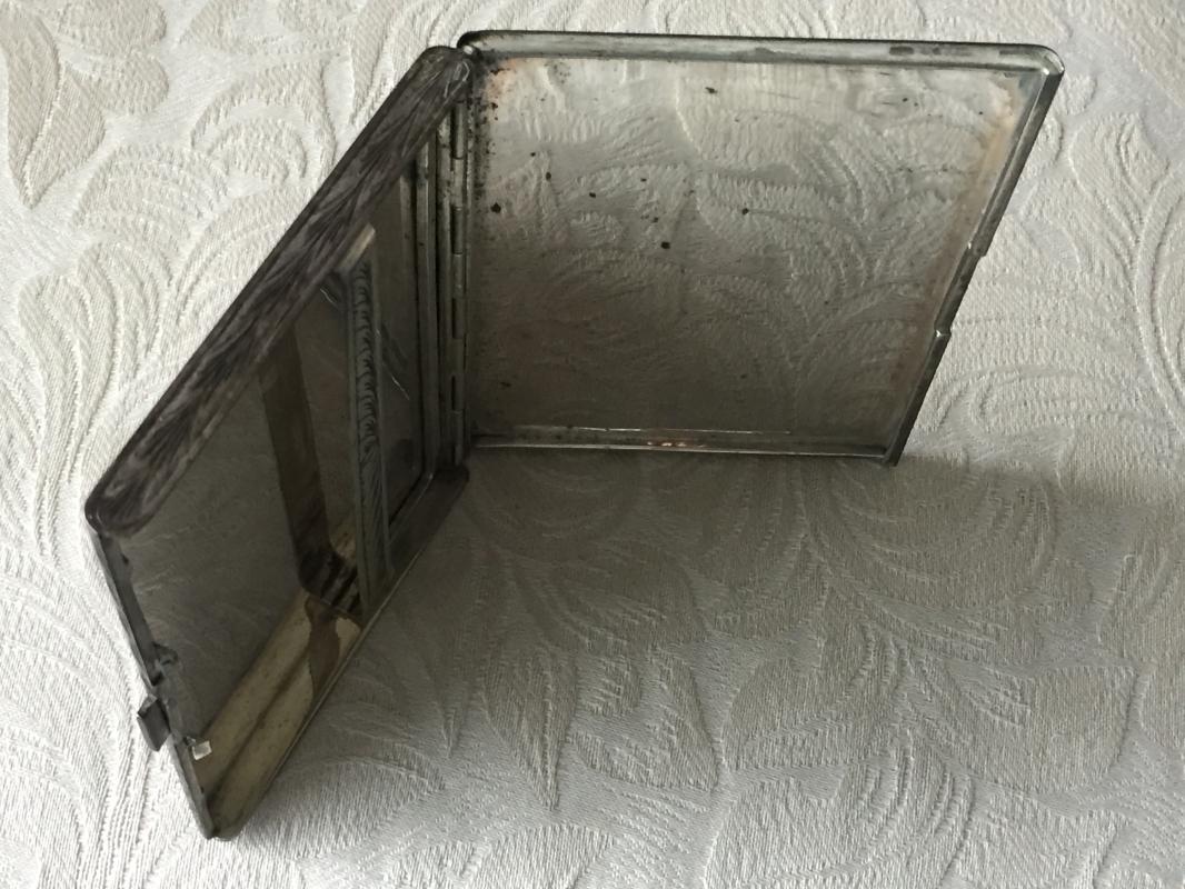 HEAVY SILVER 163g _ Beautiful incised scribed Ornate CIGARETTE CASE. Circa 1930s _ Italian Silversmith_800 Mark_ Makers Mark_ NO DAMAGE