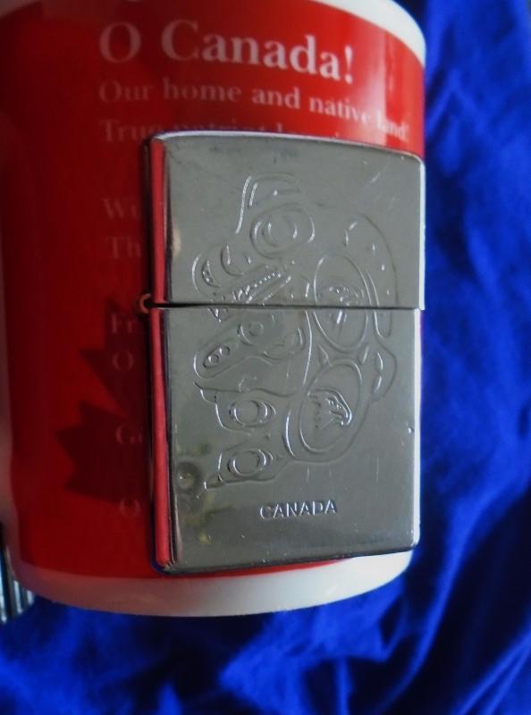 _Beautiful ZIPPO Cigarette Lighter with Killer Whale + 2 EAGLE HEADS in Design. + Working NEW Flint. BRADFORD PA. MADE IN USA