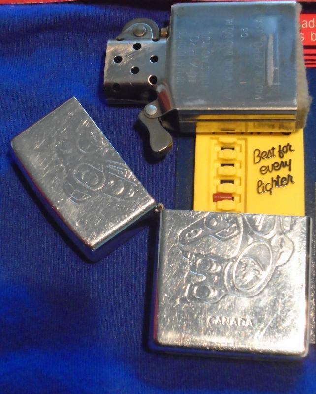 _Beautiful ZIPPO Cigarette Lighter with Killer Whale + 2 EAGLE HEADS in Design. + Working NEW Flint. BRADFORD PA. MADE IN USA