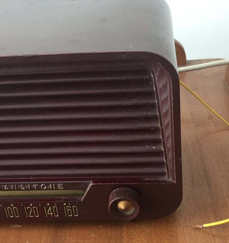 SERVICED C1940s WWll era Bakelite PHILCO TRANSITONE Farm Tube Radio