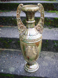 GENUINE ANTIQUE low price $1199.00 ~~ LARGE 22 Inches Height _Majolica Urn / VASE ~~ Showpiece upon Entering Home or Office ~~ CIRCA 1860 ~~ANTIQUE ROADSHOW ARTIFACT ~~ FANTASTIC FIND