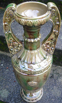 GENUINE ANTIQUE low price $1199.00 ~~ LARGE 22 Inches Height _Majolica Urn / VASE ~~ Showpiece upon Entering Home or Office ~~ CIRCA 1860 ~~ANTIQUE ROADSHOW ARTIFACT ~~ FANTASTIC FIND