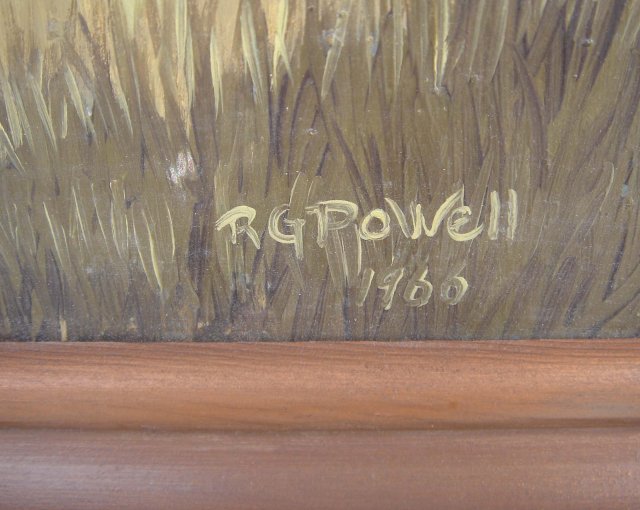 ORIGINAL ART_old Canada Country Original Oil Painting Circa 1960 Signed R.G. POWELL in Excellent Condition. Canadian Farm Scene.