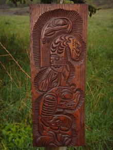 Carving UnderValued See Picture for Comparison!!! North American Native Art Northwest Coast SALISH ~~ LARGE 28 INCHES HIGH ~~ Heavy wooden Plaque Hand Carved by Master Carver James John Coast Salish Son of Famous Jimmy John Works of Art in Museums