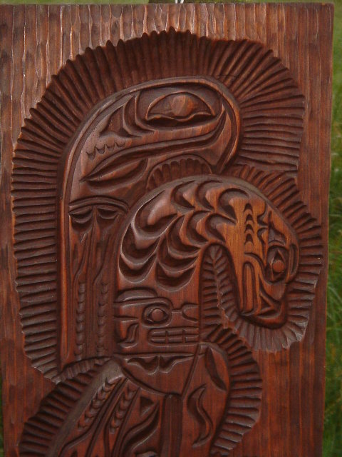 Carving UnderValued See Picture for Comparison!!! North American Native Art Northwest Coast SALISH ~~ LARGE 28 INCHES HIGH ~~ Heavy wooden Plaque Hand Carved by Master Carver James John Coast Salish Son of Famous Jimmy John Works of Art in Museums