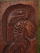 Carving UnderValued See Picture for Comparison!!! North American Native Art Northwest Coast SALISH ~~ LARGE 28 INCHES HIGH ~~ Heavy wooden Plaque Hand Carved by Master Carver James John Coast Salish Son of Famous Jimmy John Works of Art in Museums
