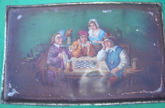 LOW PRICE HUMIDOR CIGAR Box Tinware Footed in a Collection use as a Start or Buy our Better model that is more complete