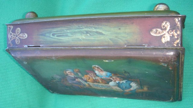 LOW PRICE HUMIDOR CIGAR Box Tinware Footed in a Collection use as a Start or Buy our Better model that is more complete