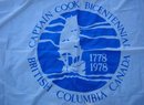 NAUTICAL Vintage Flag British Columbia Canada Captain Cook Bi-Centennial 1778-1978 Mint Condition Quality Large 36