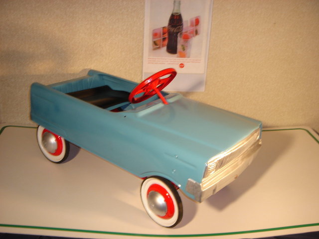 A BEAUTIFUL Birthday GIFT _Child's Toy Pedal Car Steel Body ORIGINAL RUBBER TIRES and Rubber Pedals Restored Makes Beautiful Gift Way Finished OR ADD NEW DECALS to Create BABY T-BIRD