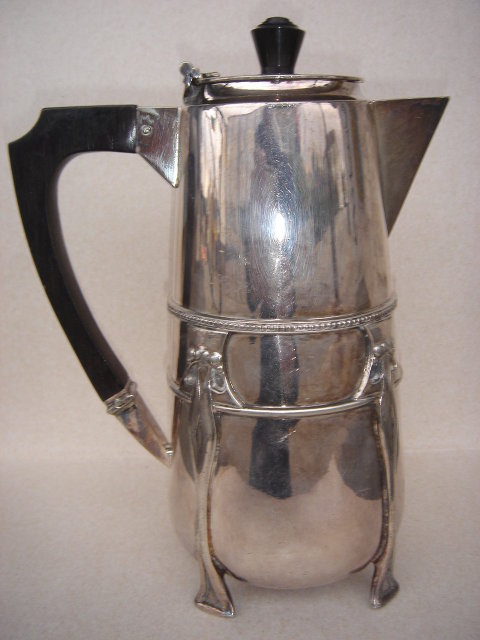 Art Nouveou SILVER Hot Water Pot ~~ Hallmarked ~~ Very Good Condition