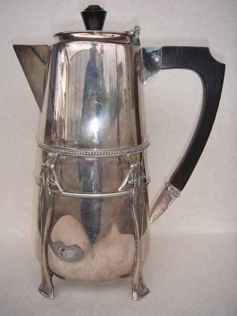 Art Nouveou SILVER Hot Water Pot ~~ Hallmarked ~~ Very Good Condition