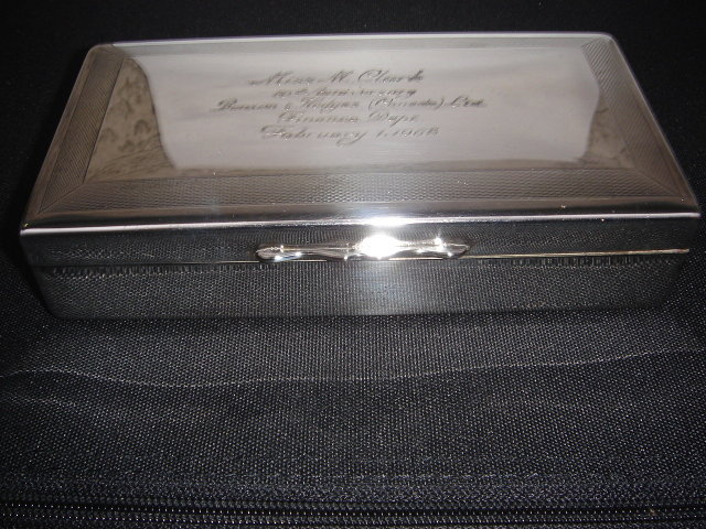 SILVER Cigarette Box Bensen Hedges Presentation 1968_stamped epns