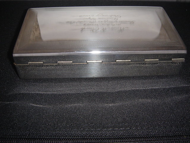 SILVER Cigarette Box Bensen Hedges Presentation 1968_stamped epns