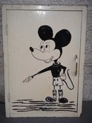 OLD MICKEY MOUSE CABINET Early 40's Old Country Bathroom Cabinet Hand Painted Artwork MICKEY MOUSE Solid Wood Folk Art