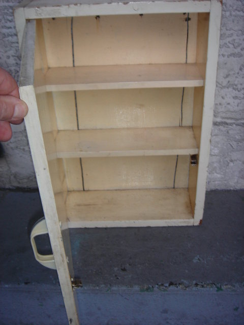OLD MICKEY MOUSE CABINET Early 40's Old Country Bathroom Cabinet Hand Painted Artwork MICKEY MOUSE Solid Wood Folk Art