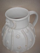 7 1/2 Inches Tall __Early Faience ART Pottery Jug ~~~ RENAISSANCE Man Image ~~~ Possibly Made in South of France region ~~ HAND THROWN POTTERY_NO SALES TAXES to USA